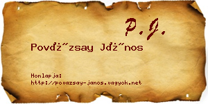 Povázsay János névjegykártya