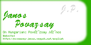 janos povazsay business card